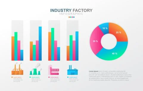 Bar Chart Graph Diagram Financial Analytics Statistical Factory Industrial Bu Stock Illustration
