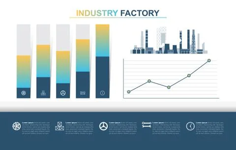 Bar Chart Graph Diagram Financial Analytics Statistical Factory Industrial Bu Stock Illustration