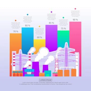 Bar Chart Graph Diagram Financial Analytics Statistical Factory Industrial Bu Stock Illustration