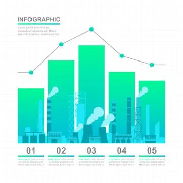 Bar Chart Graph Diagram Financial Analytics Statistical Factory Industrial Bu Stockillustratie