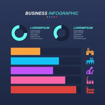 Bar Chart Graph Diagram Financial Analytics Statistical Factory Industrial Bu Stock Illustration