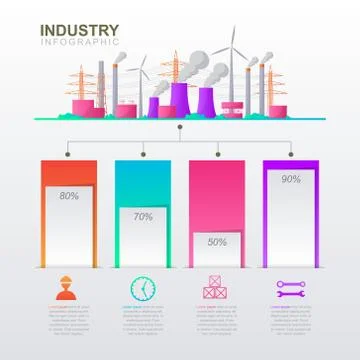 Bar Chart Graph Diagram Financial Analytics Statistical Factory Industrial Bu Stock Illustration