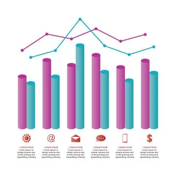 Bar Chart Graph Diagram Statistical Business Infographic Illustration Stock Illustration