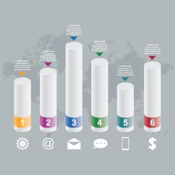 Bar Chart Graph Diagram Statistical Business Infographic Illustration 库存插图