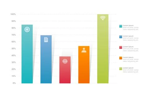 Bar Chart Graph Diagram Statistical Business Infographic Element Template Stock Illustration