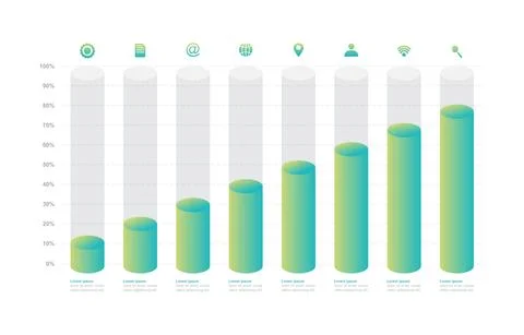 Bar Chart Graph Diagram Statistical Business Infographic Element Template Stock Illustration