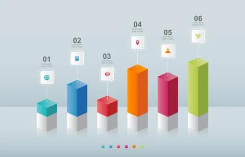 Bar Chart Graph Diagram Statistical Business Infographic Element Template Stock Illustration