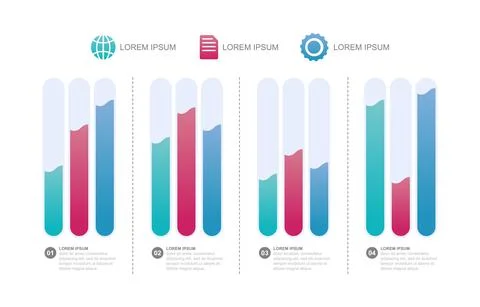 Bar Chart Graph Diagram Statistical Business Infographic Element Template Stock Illustration