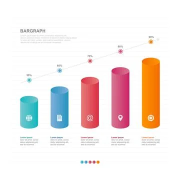 Bar Chart Graph Diagram Statistical Business Infographic Element Template 库存插图