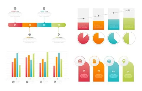 Bar Chart Graph Diagram Statistical Business Infographic Element Set Stock Illustration