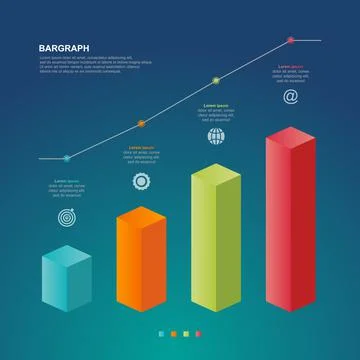 Bar Chart Graph Diagram Statistical Business Infographic Element Template Stock Illustration