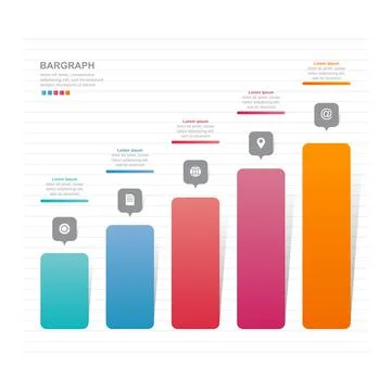 Bar Chart Graph Diagram Statistical Business Infographic Element Template Stock Illustration
