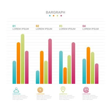 Bar Chart Graph Diagram Statistical Business Infographic Element Template Stock Illustration