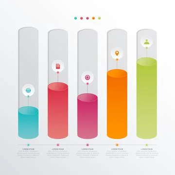 Bar Chart Graph Diagram Statistical Business Infographic Element Template Stockillustratie