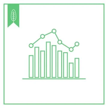 Bar chart with graph Illustrazione stock