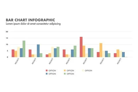 Bar chart graph infographics element illustration. 스톡 일러스트