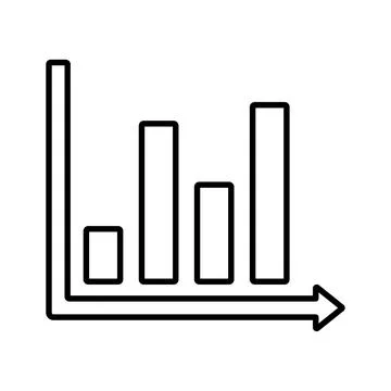Bar chart, Graph line icon. Outline vector. Stock Illustration