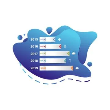 Bar Chart Graph Statistical Business Infographic in Gradient Fluid Liquid Stock Illustration