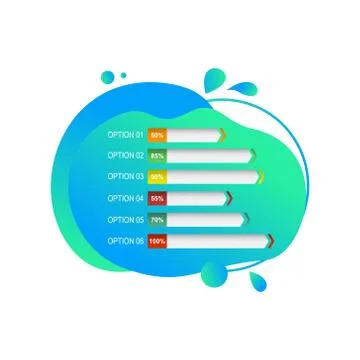 Bar Chart Graph Statistical Business Infographic in Gradient Fluid Liquid 스톡 일러스트