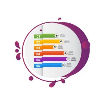 Bar Chart Graph Statistical Business Infographic in Gradient Fluid Liquid Stock Illustration