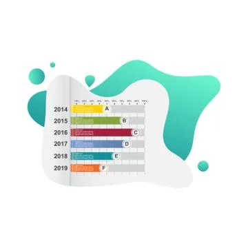 Bar Chart Graph Statistical Business Infographic in Gradient Fluid Liquid Stock Illustration