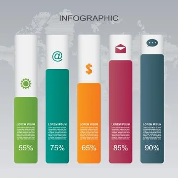Bar Chart Graph Steps Diagram Statistical Business Infographic Illustration Stock Illustration