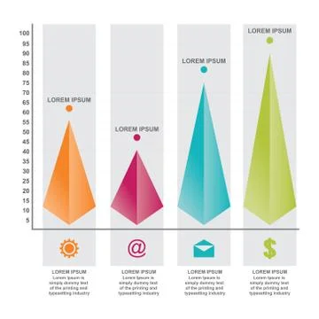 Bar Chart Graph Triangle Pyramid Statistical Business Infographic Stock Illustration