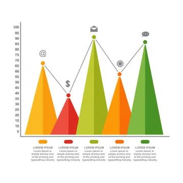 Bar Chart Graph Triangle Pyramid Statistical Business Infographic 库存插图