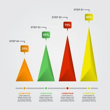 Bar Chart Graph Triangle Pyramid Statistical Business Infographic Stock Illustration
