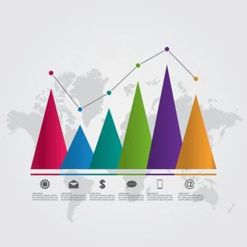 Bar Chart Graph Triangle Pyramid Statistical Business Infographic Stock Illustration