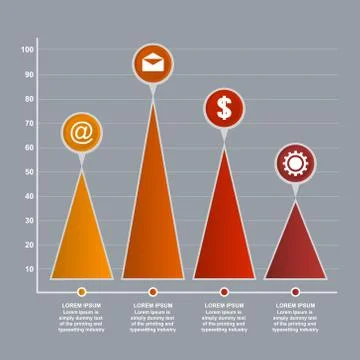 Bar Chart Graph Triangle Pyramid Statistical Business Infographic Stock Illustration