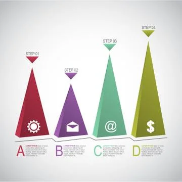 Bar Chart Graph Triangle Pyramid Statistical Business Infographic 스톡 일러스트