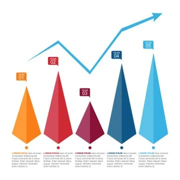 Bar Chart Graph Triangle Pyramid Statistical Business Infographic Stock Illustration