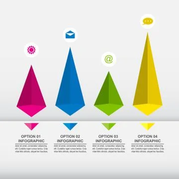 Bar Chart Graph Triangle Pyramid Statistical Business Infographic Stock Illustration
