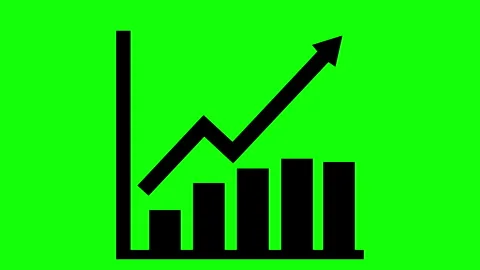 Bar chart graphic animation on green screen background Stock Footage 315364732
