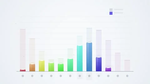 Bar Chart Graphic: Business Growth, Financial Data, Analytics, Statistics, .. Stock Footage 346660802