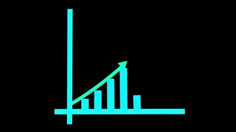 Bar chart for growing business progress by month. Developing company growth.. Stock Footage 299739423