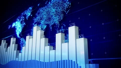 Bar chart with growing percentage. Video stock 72425766