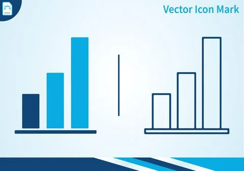 Bar chart growth graph icon set for business data analysis. Stock-Illustration
