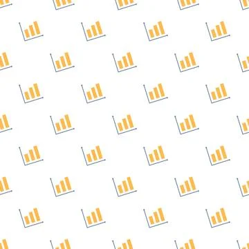 Bar chart growth statistics seamless pattern vector background Stock Illustration