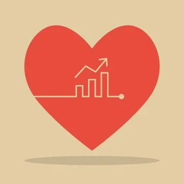 Bar Chart Heartbeat Stock Illustration