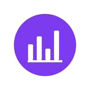 Bar Chart Icon Color Circle Button Business Finance Symbol Vector Stock Illustration