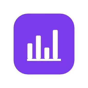 Bar Chart Icon Color Rounded Square Button Business Finance Symbol Vector Stock Illustration