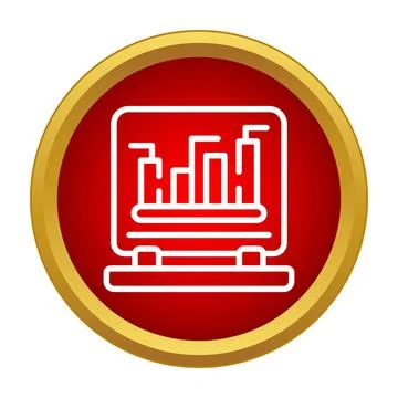 Bar chart icon for data analysis and visualization Stock Illustration
