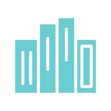 Bar Chart Icon Graphic with White Lines on Blue Illustrazione stock
