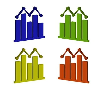 Bar chart icon illustrated in vector on white background Stock Illustration