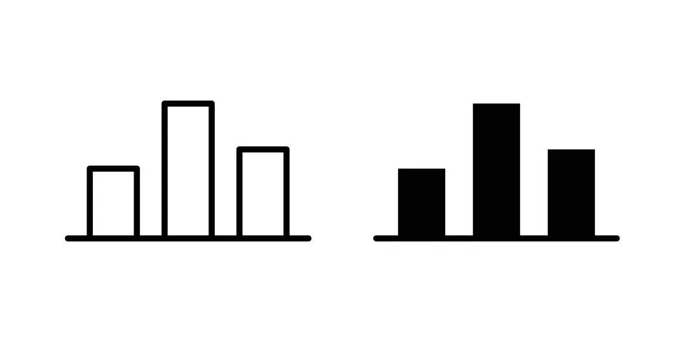 Bar chart icon illustration. Pixel perfect vector graphics Stock Illustration