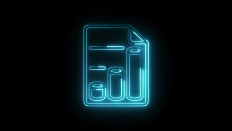 Bar Chart Icon Isolated on Black Background, Statistics Neon Line Motion Gr.. Video stock 325666172