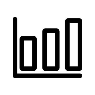 Bar chart icon line isolated on white background. Black flat thin icon on m.. Stock Illustration