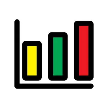 Bar chart icon line isolated on white background. Black flat thin icon on m.. Stock Illustration